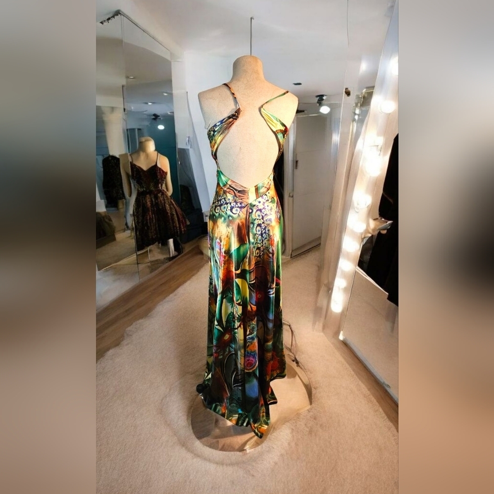 Tropical Print Swim Dress - Picture 4 of 10